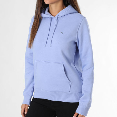 Tommy Jeans - Sweat Capuche Regular Femme Flag 9958 Bleu Clair