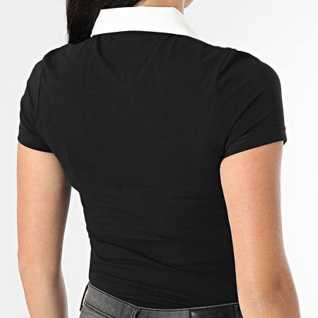 Tommy Jeans - Polo Manches Courtes Femme Contrast 7225 Noir