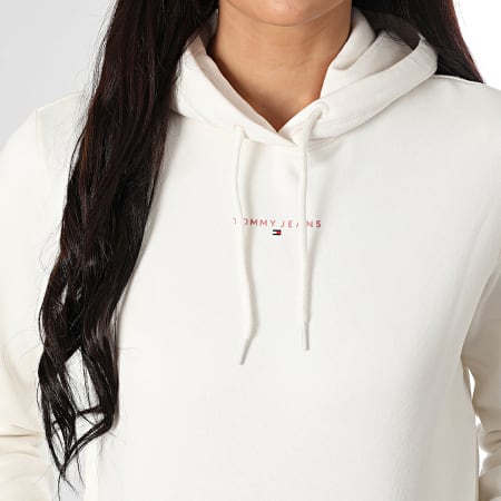 Tommy Jeans - Sweat Capuche Femme Linear 1963 Beige Clair