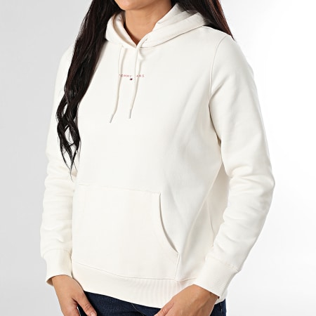 Tommy Jeans - Sweat Capuche Femme Linear 1963 Beige Clair