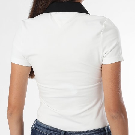 Tommy Jeans - Polo Manches Courtes Femme Contrast 7225 Blanc