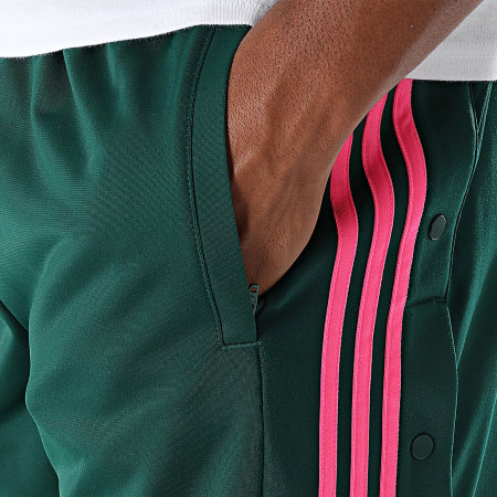 Adidas Originals - Pantalon Jogging A Bandes Adibreak KD6662 Vert Foncé Rose Fluo