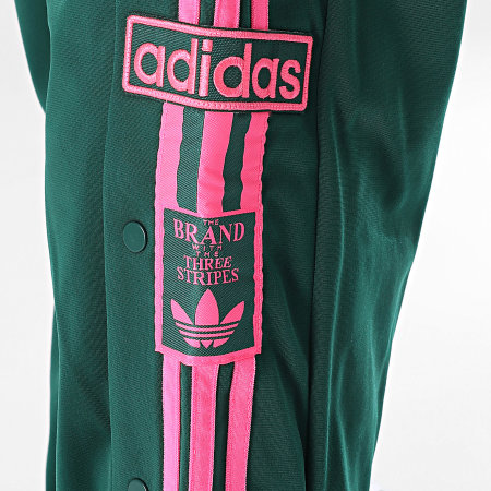Adidas Originals - Pantalon Jogging A Bandes Adibreak KD6662 Vert Foncé Rose Fluo