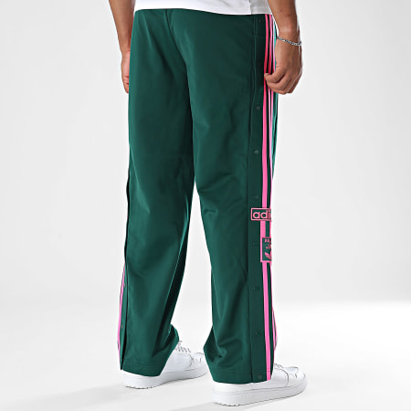 Adidas Originals - Pantalon Jogging A Bandes Adibreak KD6662 Vert Foncé Rose Fluo