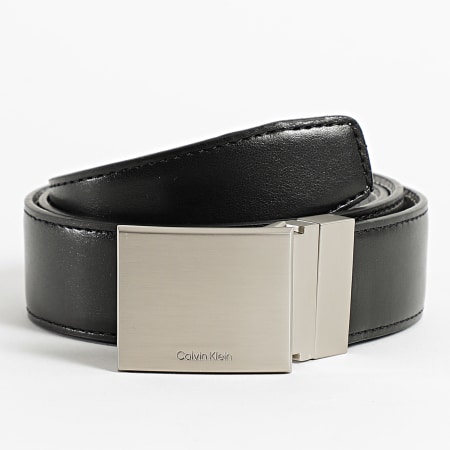 Calvin Klein - Cinturón reversible Titlecase Hebilla de placa 032G Negro Gris claro