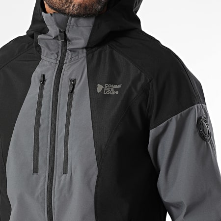 Comme Des Loups - Benab Black Charcoal Grey Hooded Zip Jacket and Jogging Pants Set