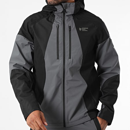 Comme Des Loups - Benab Black Charcoal Grey Hooded Zip Jacket and Jogging Pants Set