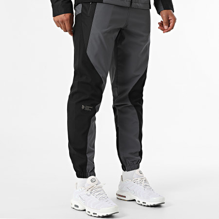 Comme Des Loups - Benab Black Charcoal Grey Hooded Zip Jacket and Jogging Pants Set