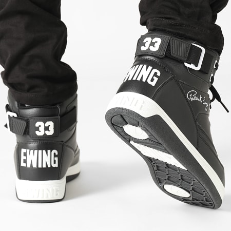Ewing Athletics - Rebound Core 33 Hi With Strap Hi-Top Sneakers 1RBE001 Negro Blanco