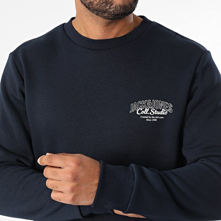 Jack And Jones - Lot De 2 Sweats Crewneck Makoto Gris Chiné Bleu Marine