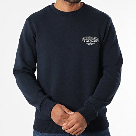 Jack And Jones - Lot De 2 Sweats Crewneck Makoto Gris Chiné Bleu Marine