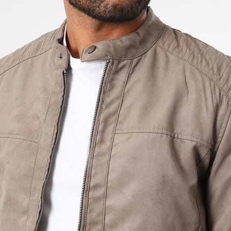 Only And Sons - Veste Simili Cuir Mike Beige