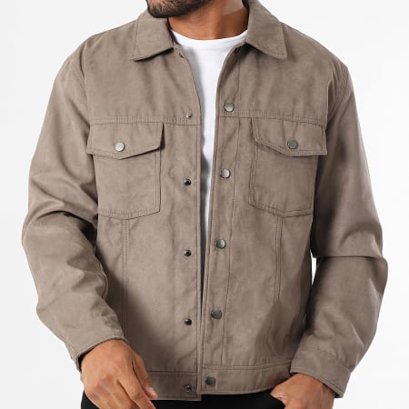 Only And Sons - Veste Simili Cuir Damian Taupe