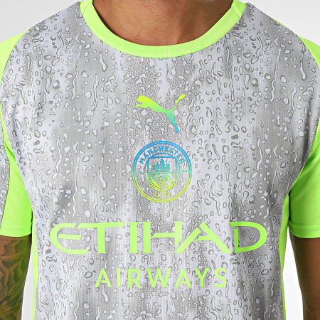 Puma - Manchester City 3rd Jersey Replica Camiseta de fútbol 780362 Beige Verde Fluo