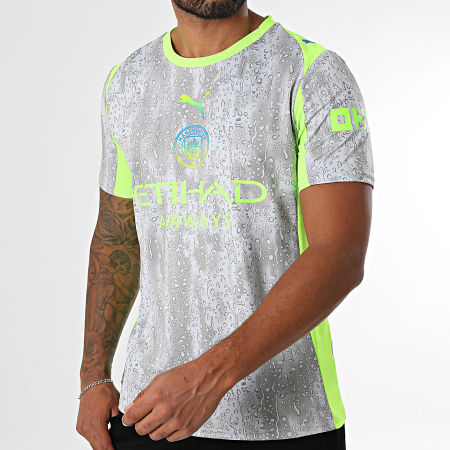 Puma - Manchester City 3rd Jersey Replica Camiseta de fútbol 780362 Beige Verde Fluo