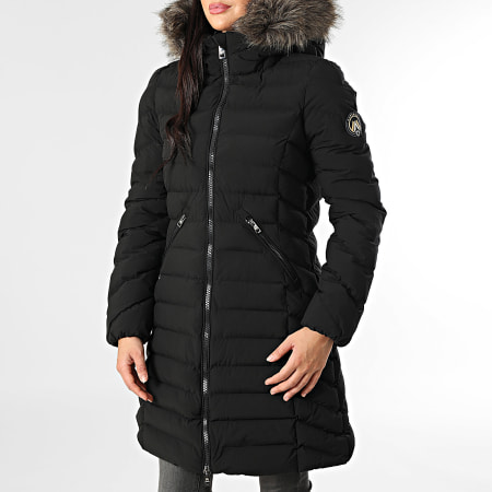 Superdry Doudoune Capuche Fourrure Zippée Longue Femme Fuji