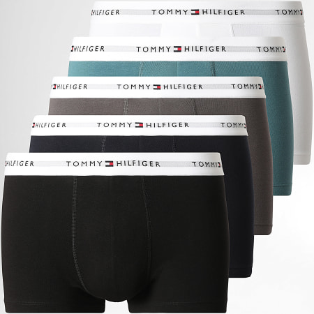 Tommy Hilfiger - Lot De 5 Boxers 3432 Bleu Pétrole Gris Anthracite Bleu Marine Blanc Noir