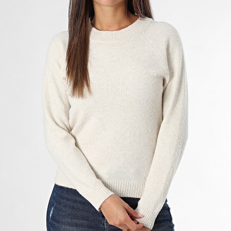 Vero Moda - Pull Femme Doffy Beige Clair Chiné