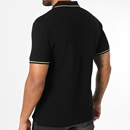 Versace Jeans Couture - Polo Manches Courtes Slim 79GAGT08-CJ01T Noir Doré