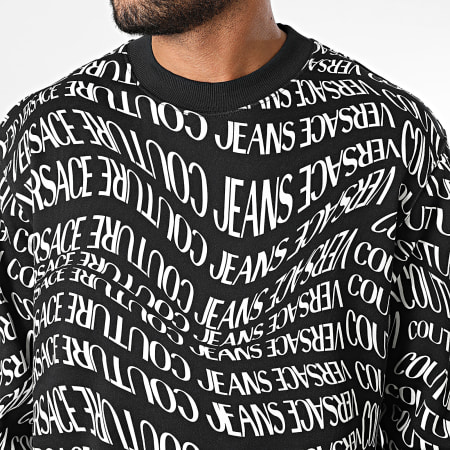 Versace Jeans Couture - Sudadera estampada con cuello redondo 79GAI3R0-FS200 Negro Blanco