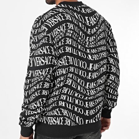 Versace Jeans Couture - Sudadera estampada con cuello redondo 79GAI3R0-FS200 Negro Blanco