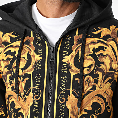 VERSACE JEANS COUTURE ジップアップフーディ 黒/金 VERSACE JEANS COUTURE ジップアップフーディ 黒/金 VERSACE