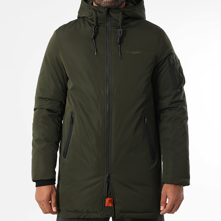 Bombers Original - Parka Capuche Zippée Longue Iowa Vert Kaki