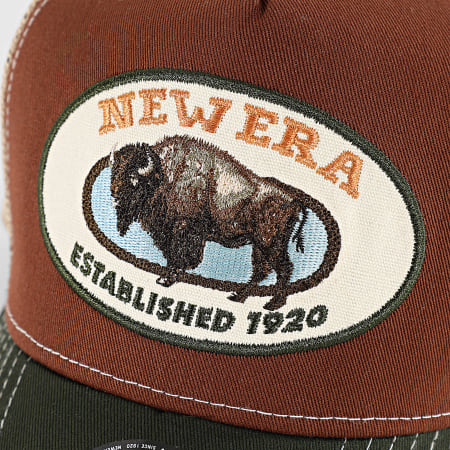New Era - Casquette Trucker Animal Patch 60691203 Marron Beige Vert Kaki