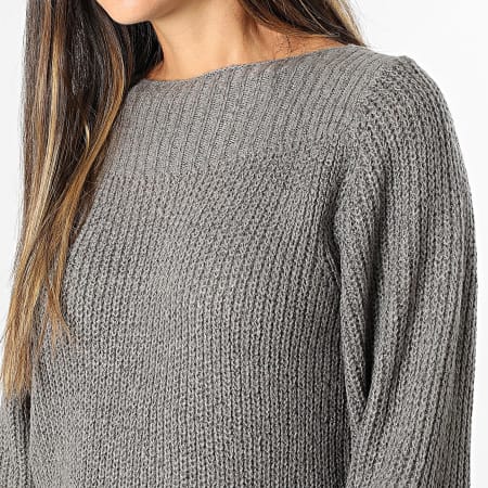 Only - Whitney Megan damesjurk antracietgrijs met lange mouwen