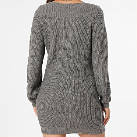Only - Whitney Megan damesjurk antracietgrijs met lange mouwen