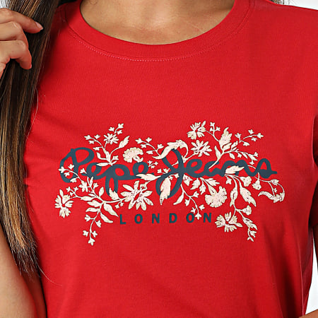 Pepe Jeans - Tee Shirt Femme Bero PL5000049 Rouge