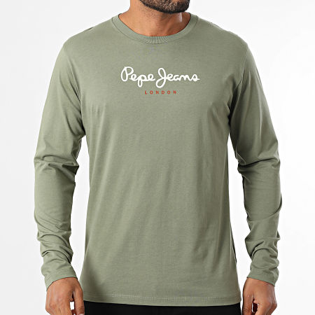 Pepe Jeans - Tee Shirt Manches Longues Eggo Long PM5010135 Vert Kaki