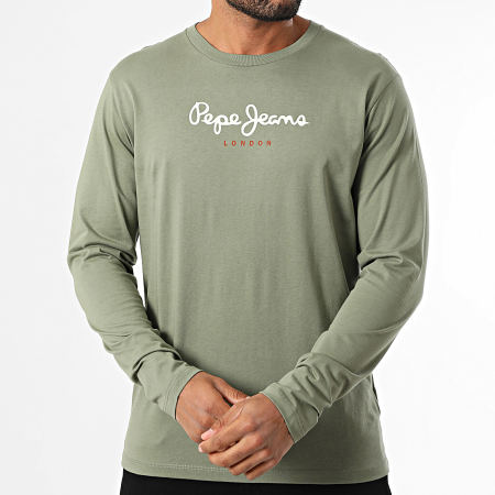 Pepe Jeans - Tee Shirt Manches Longues Eggo Long PM5010135 Vert Kaki