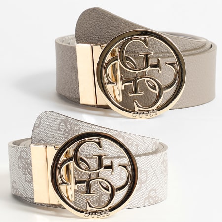 Guess - Cinturón reversible para mujer BW9166 Taupe White