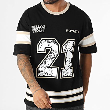 Ikao - Tee Shirt Oversize Large 582 Noir Beige