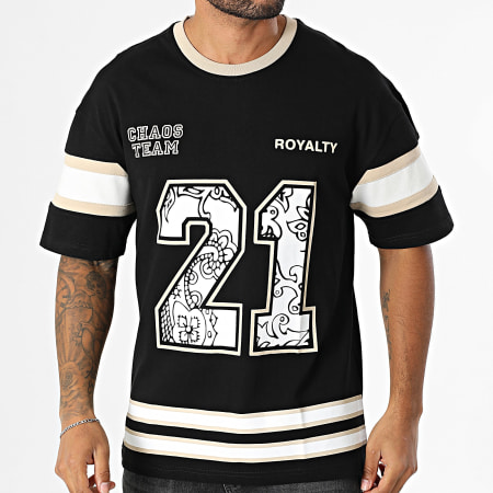 Ikao - Tee Shirt Oversize Large 582 Noir Beige