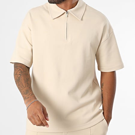 Ikao - Ensemble Polo Manches Courtes Et Pantalon Jogging 597 Beige Clair