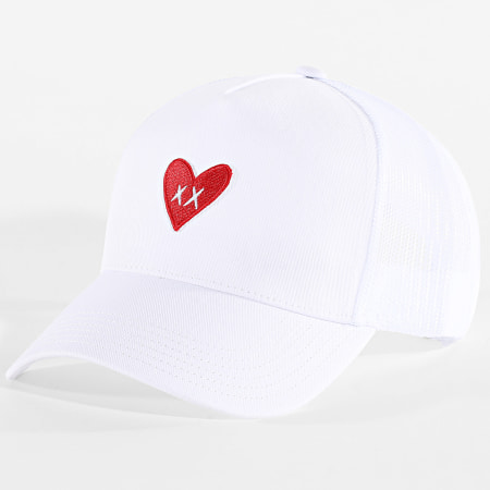 Luxury Lovers - Casquette Trucker Red Heart Blanc