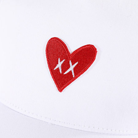Luxury Lovers - Casquette Trucker Red Heart Blanc