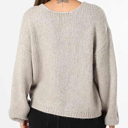 Only - Pull Femme Dinea Gris Clair