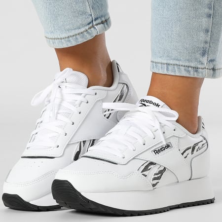 Women's Glide Ripple Double Sneakers 100230739 White Black