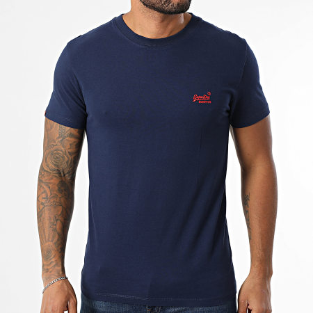 Superdry - Camiseta Essential Logo Bordado M1011245A Azul Marino