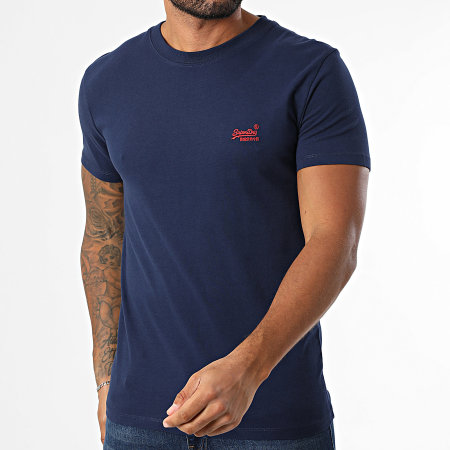 Superdry - Camiseta Essential Logo Bordado M1011245A Azul Marino