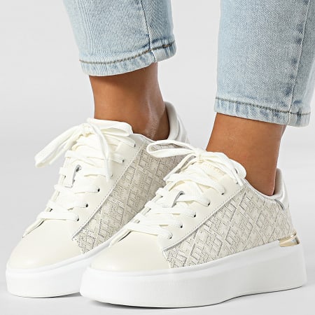 Tommy Hilfiger - Baskets Femme Monogram Platform 9155 Ivory Silk