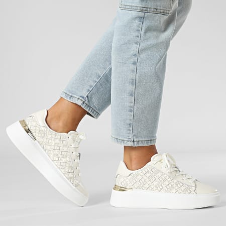 Tommy Hilfiger - Baskets Femme Monogram Platform 9155 Ivory Silk