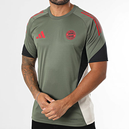 Adidas Sportswear - Tee Shirt A Bandes Bayern Munich JN5623 Vert Kaki