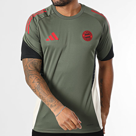 Adidas Sportswear - Tee Shirt A Bandes Bayern Munich JN5623 Vert Kaki