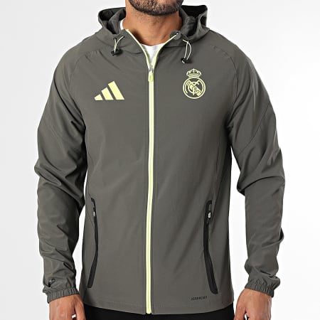 Real Madrid Zipped Hooded Jacket JV5322 Khaki Green