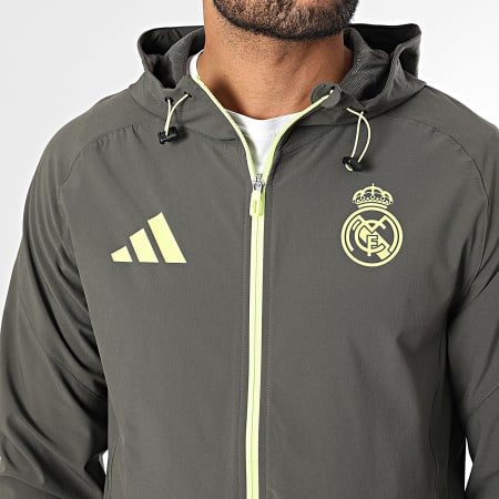 Adidas Sportswear - Veste Capuche Zippée Real Madrid JV5322 Vert Kaki