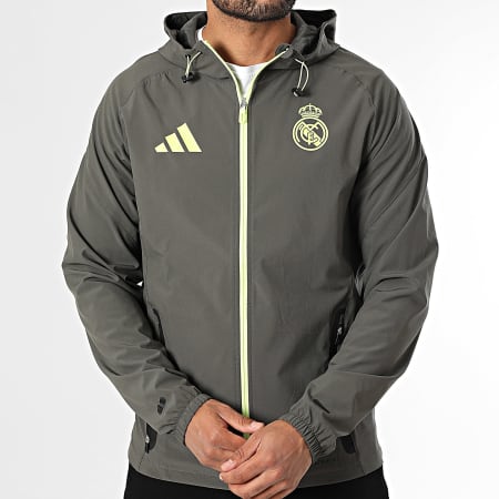 Adidas Sportswear - Veste Capuche Zippée Real Madrid JV5322 Vert Kaki